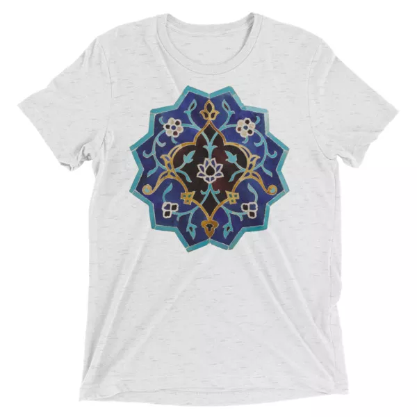 Blue-White Star Mosaique Short Sleeve T-Shirt