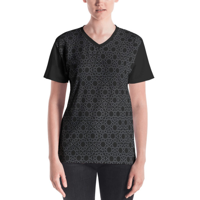 Isfahan Geometrique Women’s V-Neck T-Shirt Black